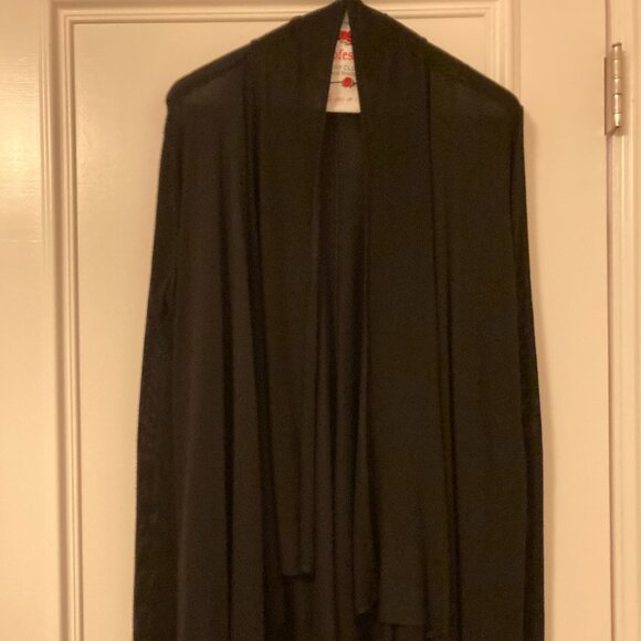 Bebe open front cascade drape cardigan - Picture 1 of 12